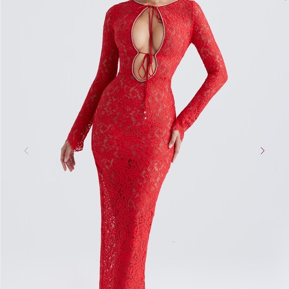 formal red dress long sleeve Glamorous High Neck Long Sleeve Red Prom Dress Long With Split